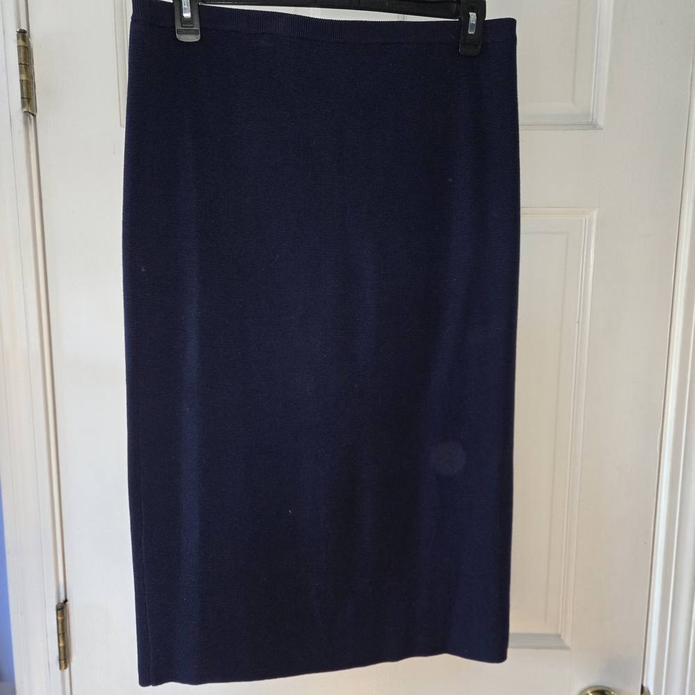 Eileen Fisher Navy Pencil Skirt -Wool, New w/o Tags
